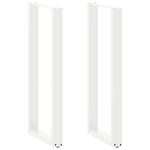 vidaXL Pieds de table de bar en U  2 pièces  blanc  50 x (110-111) cm  acier