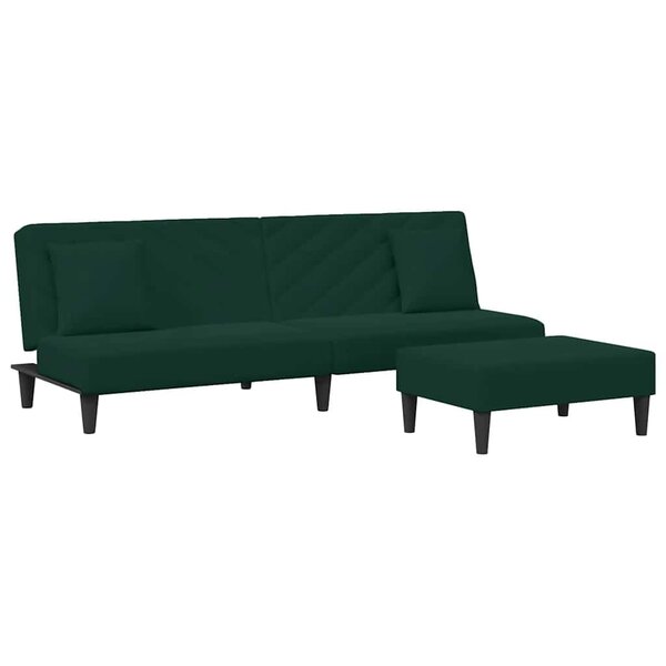 vidaXL Ensemble de canapés 2 Pièces avec coussins vert foncé velours