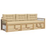 vidaXL Ensemble de canapés d'extérieur 3 pc Blanc et Beige Polyester