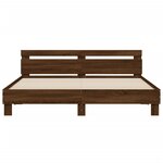 vidaXL Cadre de lit avec tête de lit chêne marron 200x200 cm