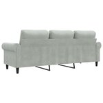 vidaXL Canapé à 3 places Gris clair 180 cm Velours