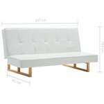 vidaXL Canapé-lit Similicuir Blanc