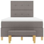 vidaXL Lit à ressorts avec tête de lit Taupe 190 x 120 cm tissu
