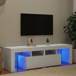 vidaXL Meuble TV avec lumières LED Blanc 140x36 5x40 cm
