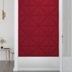 vidaXL Panneaux muraux 12 Pièces Rouge bordeaux 30x30 cm Velours 0 54 m²