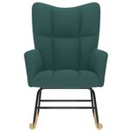 vidaXL Chaise à bascule Vert foncé Tissu