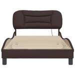 vidaXL Cadre de lit sans matelas Hvar marron foncé 100x200 cm tissu