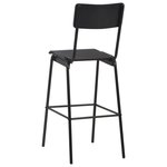 vidaXL Chaises de bar lot de 2 noir contreplaqué solide et acier