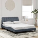 vidaXL Cadre de lit avec LED sans matelas Hanko gris foncé 140x190cm velours