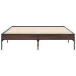 vidaXL Cadre de lit chêne marron 120x200 cm bois d'ingénierie et métal