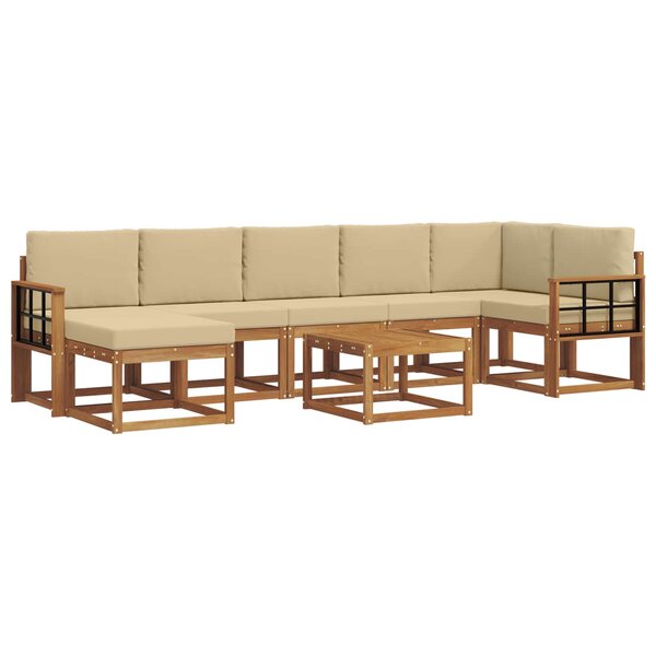 vidaXL Ensemble de canapés d'extérieur 8 Pièces Naturel et Beige