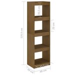 vidaXL Bibliothèque/Séparateur de pièce Marron miel 40x30x135 5 cm Pin