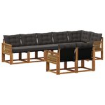 vidaXL Ensemble de canapés d'extérieur 8 pc Naturel et noir