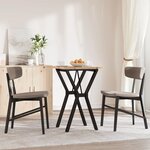 vidaXL Table à manger cadre en Y 50x50x75 5cm bois de pin massif acier