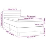 vidaXL Sommier à lattes de lit avec matelas Noir 100x200 cm Tissu