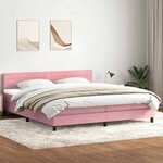 vidaXL Sommier à lattes de lit avec matelas rose 180x210 cm velours