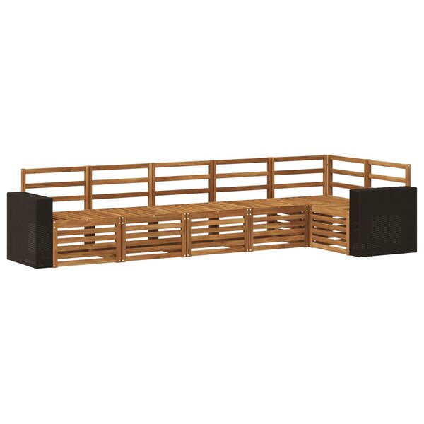 vidaXL Ensemble de canapés d'extérieur 6 pc Naturel Polyester