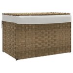 vidaXL Panier à linge avec couvercle 55 5x35x34 cm résine tressée