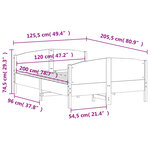 vidaXL Cadre de lit sans matelas cire marron 120x200cm bois pin massif