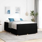 vidaXL Cadre de lit avec matelas avec matelas Noir 140 x 200 cm tissu