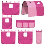 vidaXL Lit mezzanine enfants avec tunnel sans matelas rose 80x200 cm