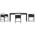 vidaXL Ensemble de salle à manger pour jardin 5 Pièces Noir Poly rotin