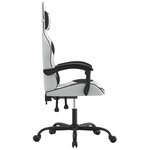vidaXL Chaise de jeu pivotante Blanc et noir Similicuir