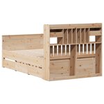 vidaXL Lit bibliothèque sans matelas 135x190 cm bois de pin massif