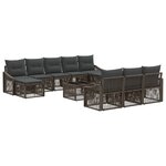 vidaXL Ensemble de canapé de jardin 11 Pièces Gris polyrotin