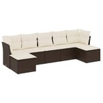 vidaXL Salon de jardin avec coussins 7 Pièces marron résine tressée