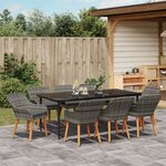 vidaXL Ensemble de salle à manger de jardin 9 pièces en polyrotin gris