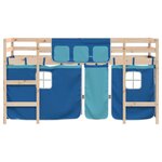 vidaXL Lit mezzanine enfants avec rideaux sans matelas bleu 90x200cm