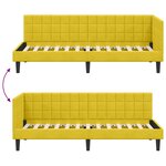 vidaXL Cadre de lit d'angle Jaune 80 cm x 200 cm tissu