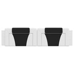 vidaXL Coussin de tête de lit noir et blanc 200 cm similicuir