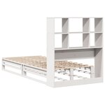 vidaXL Lit bibliothèque sans matelas blanc 90x200 cm bois massif