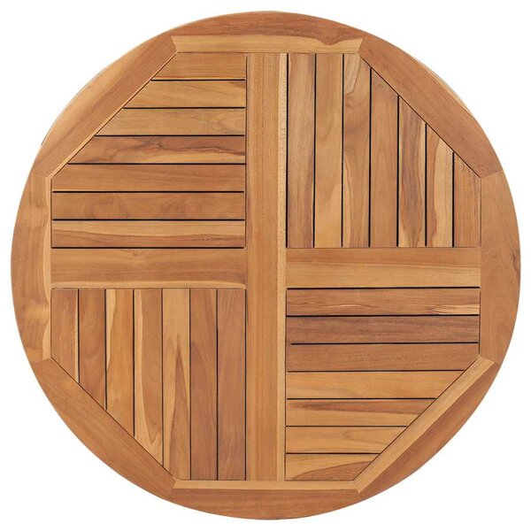 vidaXL Dessus de table Bois de teck solide Rond 2 5 cm 90 cm