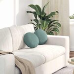 vidaXL Coussins de siège 2 Pièces Vert Mer Ø 40 x 13 cm Velours