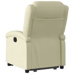 vidaXL Fauteuil inclinable crème cuir véritable