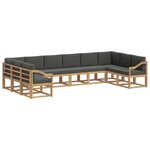 vidaXL Ensemble de canapés d'extérieur 10 pc Blanc et anthracite