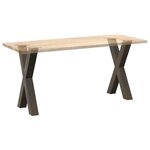 vidaXL Pieds de table à manger en forme de X  2 pièces  acier naturel  60 x (72-73) cm