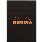 Bloc-Notes Agrafé N°12 8 5x12 cm Black - Petits Carreaux - 80 Feuillets Détachables RHODIA