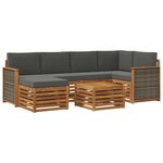 vidaXL Ensemble de canapés d'extérieur 6 pc Naturel et Anthracite