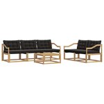 vidaXL Ensemble de canapés d'extérieur 6 pc Blanc et noir