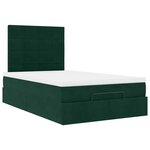 vidaXL Cadre de lit ottoman avec matelas vert foncé 120x190 cm velours