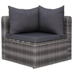 vidaXL Salon de jardin 9 Pièces avec coussins Résine tressée Gris
