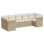 vidaXL Salon de jardin avec coussins 7 Pièces beige résine tressée