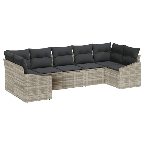 vidaXL Ensemble de salle à manger pour jardin 7 Pièces Gris clair