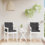 vidaXL Coussins de chaise à dossier bas lot de 2 anthracite mélangé