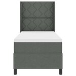 vidaXL Lit à ressorts avec matelas Gris foncé 80 x 200 cm tissu