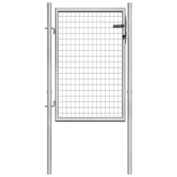 vidaXL Porte de jardin Acier galvanisé 105x150 cm Argenté